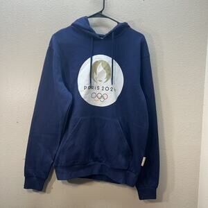 Paris 2024 Unisex Fleece Hoodie Olympics Logo Graphic Hoodie NWT Sweatshirt SZ M